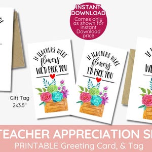 Se gli insegnanti fossero fiori, ti sceglierei tag, tag regalo e biglietto di auguri, download immediato, stampabile, tag per le nuove classi degli studenti, pianta di Natale