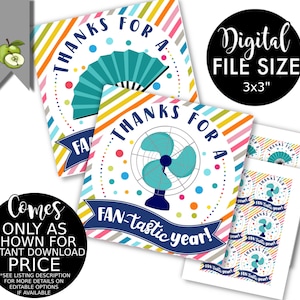 Thanks for a Fan-tastic Year School Gift Tag Teacher - Etsy