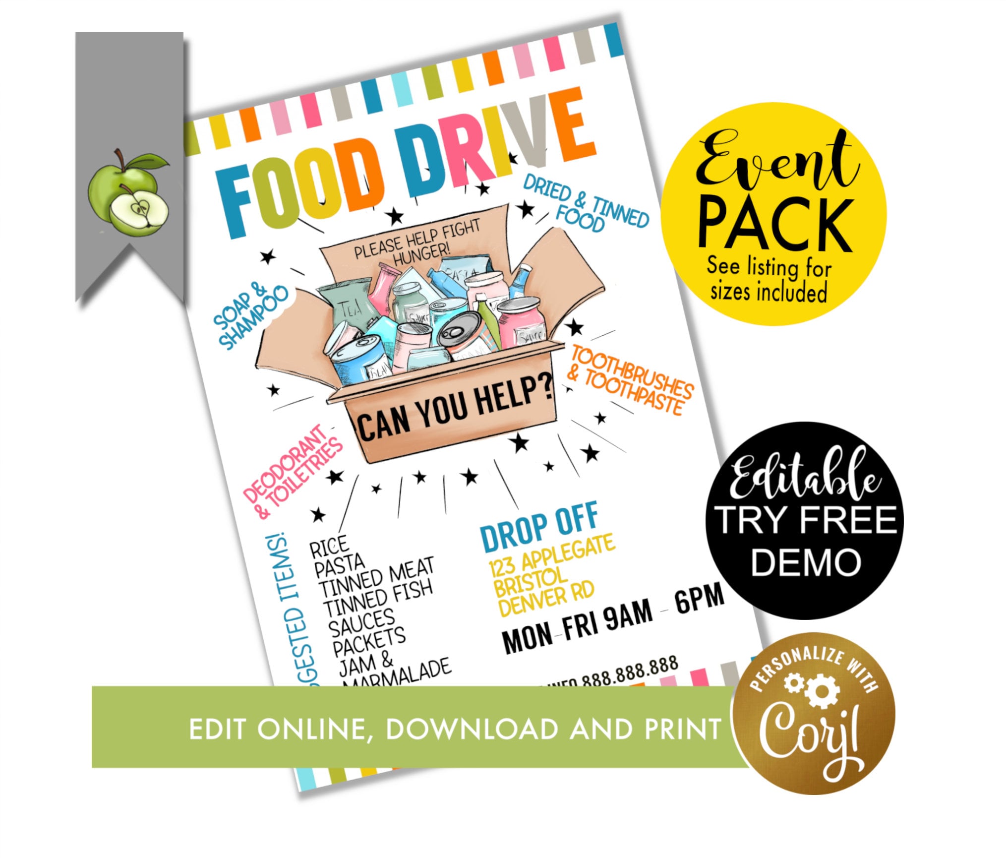 canned food drive flyer template