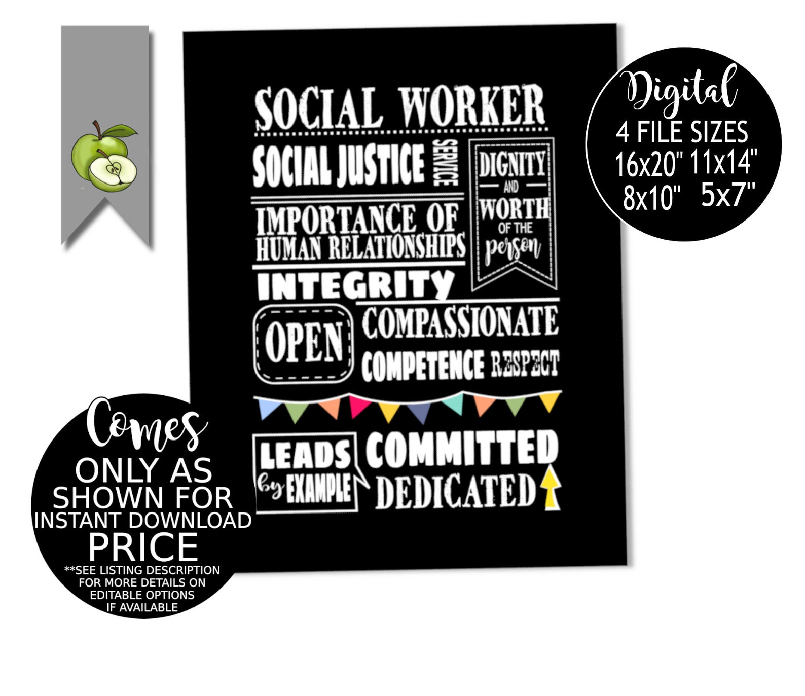 Social worker office decor social worker poster office art | Etsy