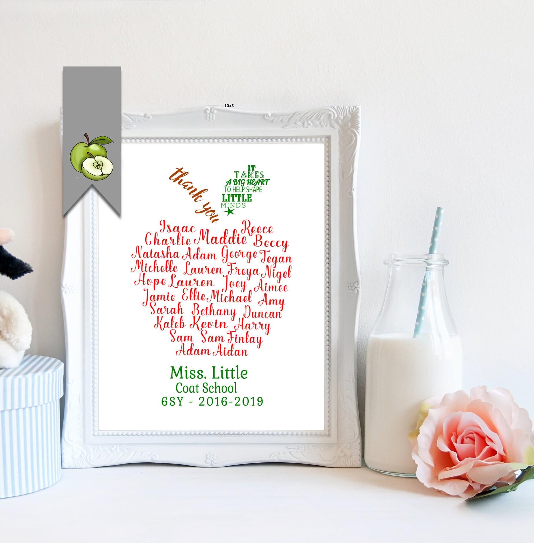 Custom Teacher Apple Class Names Gift Teacher Retirement - Etsy Israel