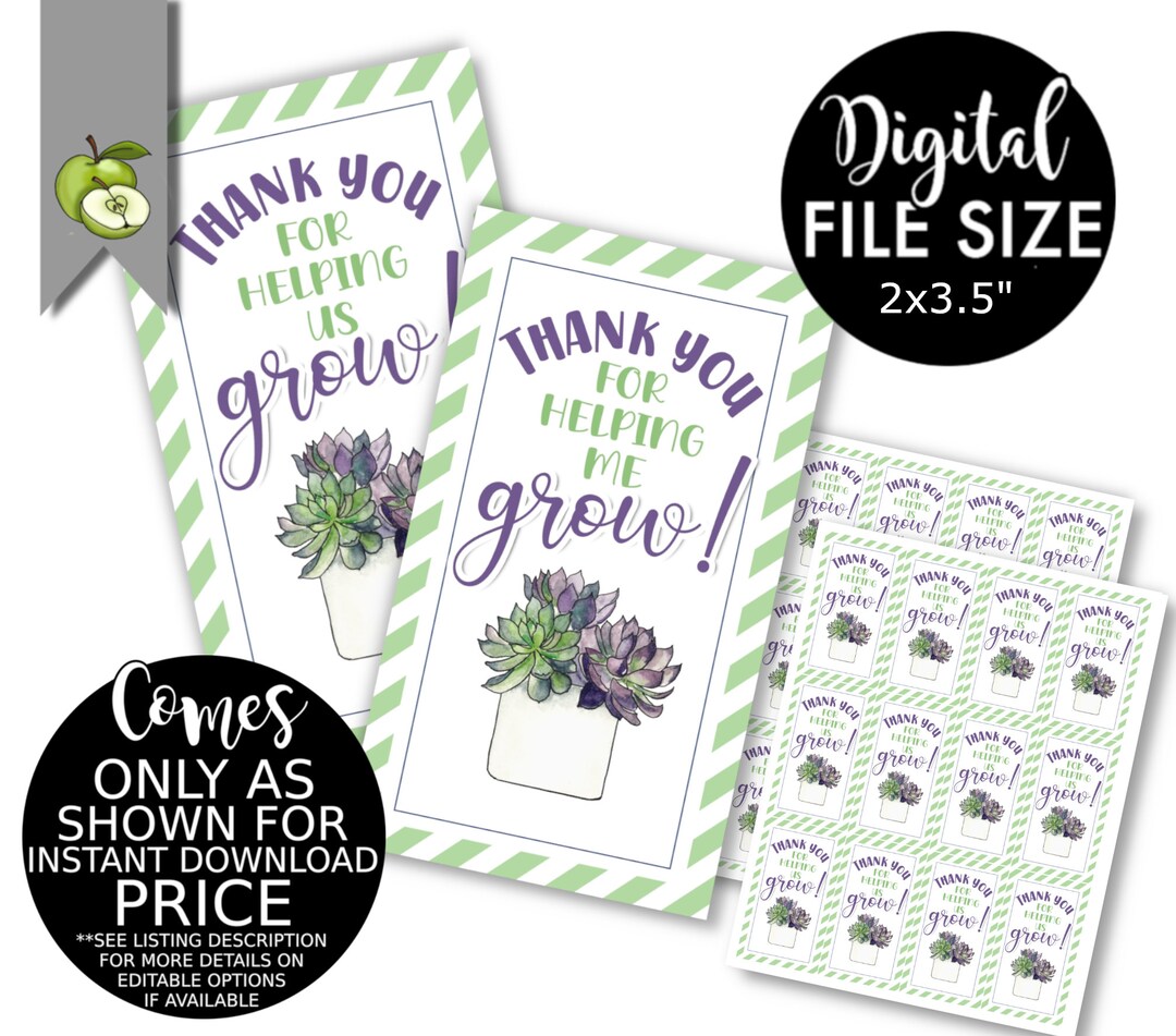 Thank You for Helping Us Grow! Teacher Appreciation Week, Teacher Thank ...