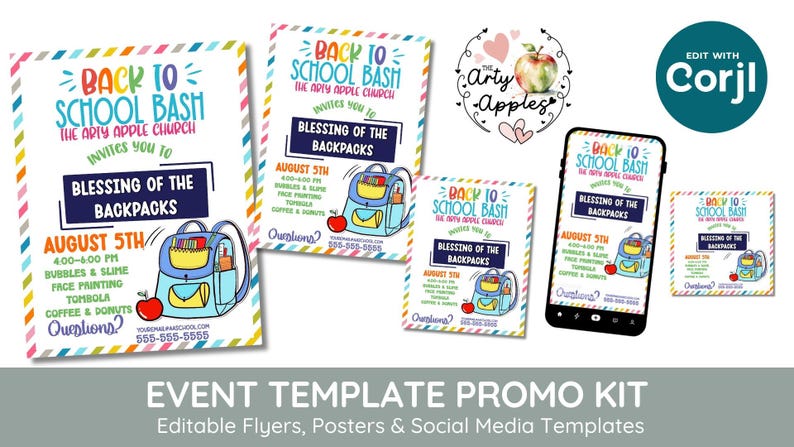 School Backpack Template, Backpack Theme, Backpack Event Poster ...