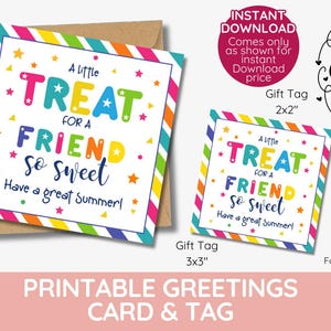 Eine kleine Freude für einen Freund So süß Geschenkanhänger zum Ausdrucken | Sommer Geschenkanhänger | Sofort Download