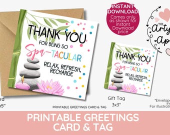 Spa Thank you gift tag, Pamper Hamper Spa Day, treat yourself, Teacher Appreciation, Luxury creams, printable INSTANT DOWNLOAD