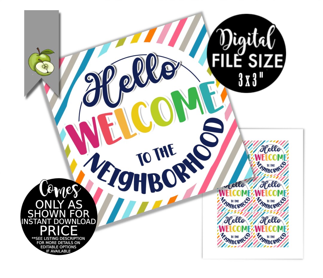 to the Neighborhood, New Home Gift Tags, Nextdoor Neighbour