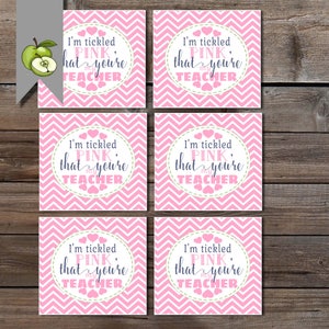 Tickled Pink Tags Teacher Gift Tags I'm Tickled Pink | Etsy