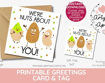 Wir sind Nüsse über dich, NUTS Geschenkanhänger, Muttertag, bedruckbar, Geschenkanhänger, Geschenkanhänger, Geschenkanhänger, SOFORTIGER DOWNLOAD