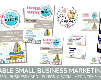 Editable Laundry Service Template, ironing business, washing business, Dry Cleaning & Ironing Biz, office cleaning, self employed cleaner