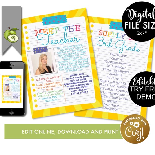 Meet the Teacher Template Parent Teacher Form Welcome Back Etsy Meet the Teacher Template Parent Teacher Form Welcome Back Etsy