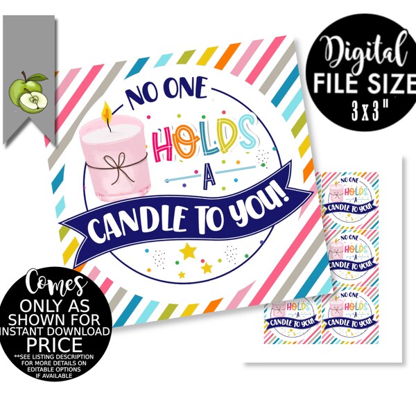 Noone Holds a Candle to You Tag Etsy