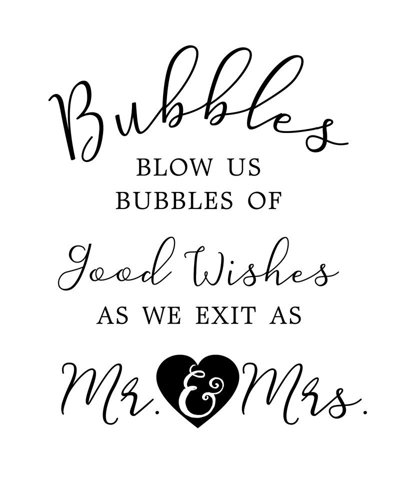 Blow Us Bubbles Wedding Sign Good Wishes as We Edit as Mr & Etsy