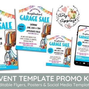 Editable Garage sale Template, Garage yard sale event, EDITABLE rummage sale, School Church Fundraiser, Garage sale, printable