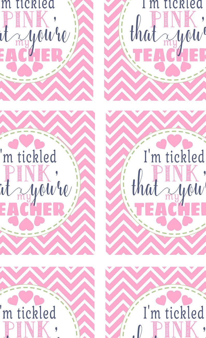 Tickled Pink Tags Teacher Gift Tags I'm Tickled Pink | Etsy