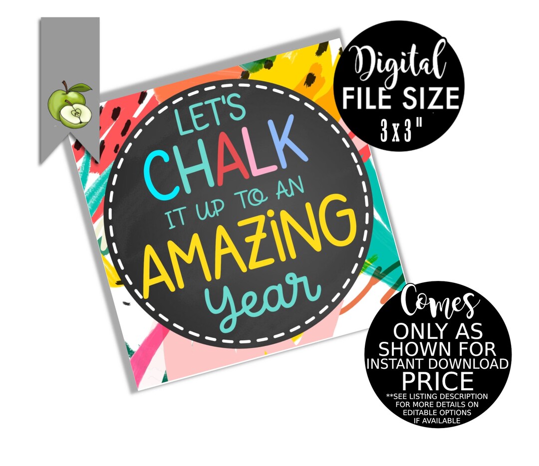 Let's Chalk It up to an Amazing Year Gift Tags Summer Etsy