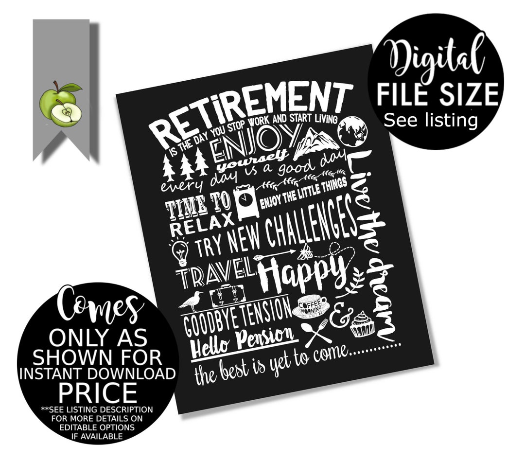 Retirement Gift, Personalised Retirement Leaving, Printable ...