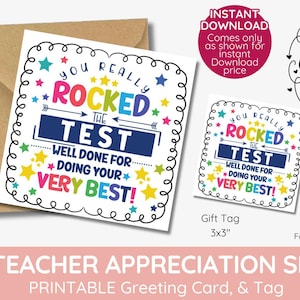 Étiquette-cadeau du test, cadeau de classe de professeur SAT, félicitations, bonbons bonbons imprimables, évaluation des élèves TÉLÉCHARGEMENT IMMÉDIAT