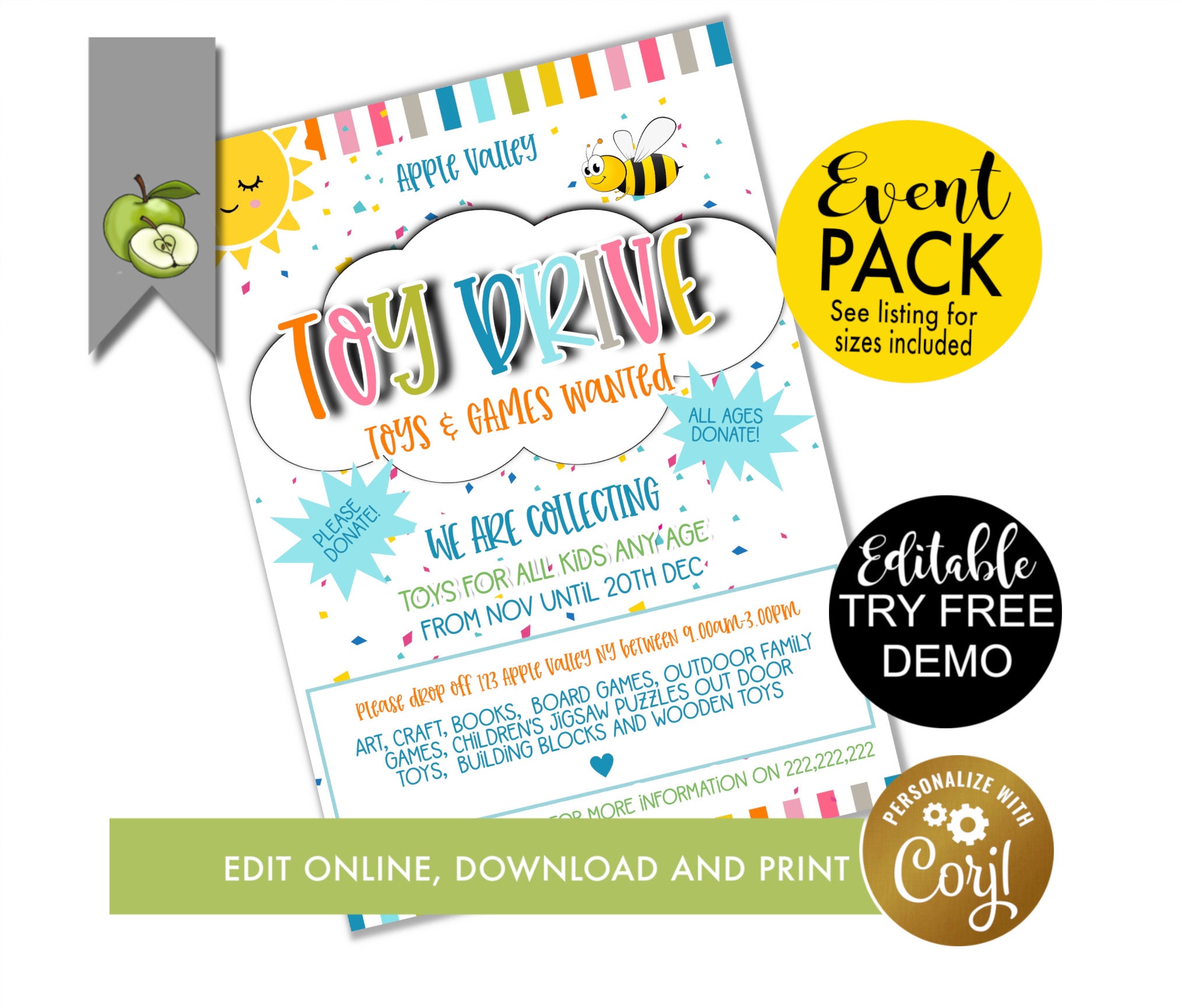 Toy drive flyer template
