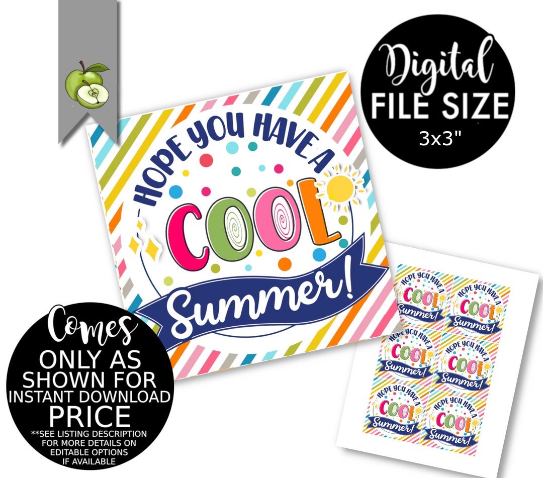 Have a Cool Summer Printable Gift Tag, Ice Pop Class Cool Summer ...