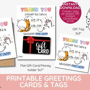 et étiquettes de remerciements amusantes | Neurodiversif inclusif imprimable | Coffret cadeau câlin ou high Five pour amis, professeurs, collègues