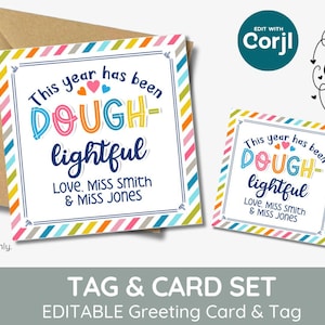 dieses Jahr war es Teig lichtvolles Klassengeschenk, bearbeitbarer Geschenkanhänger, Kindergarten Geschenkanhänger, Abschlussfeier für Lehrer, selbstgemachter Play Doh, Bastelmasse