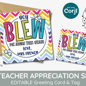 Modifiable, tu m'as époustouflé cette année, étiquette et carte-cadeau imprimables, cadeau bulles d'été pour la classe des professeurs, remise des diplômes, chewing-gum de fin d'année scolaire
