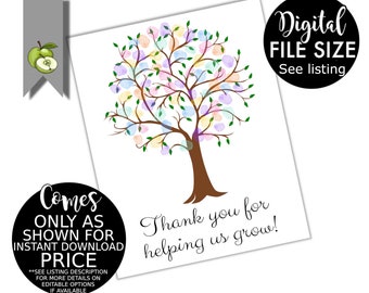 Teacher Appreciation week Gift: Retirement custom Fingerprint Tree, Thank you for helping us grow, class Tree printable family, christmas