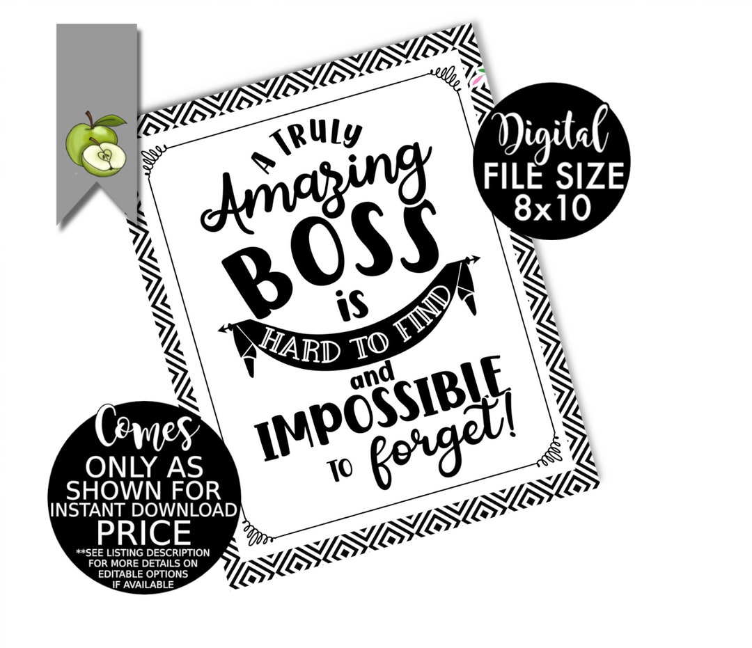 Floral Boss Appreciation Day Boss Week Boss Card Digital Etsy