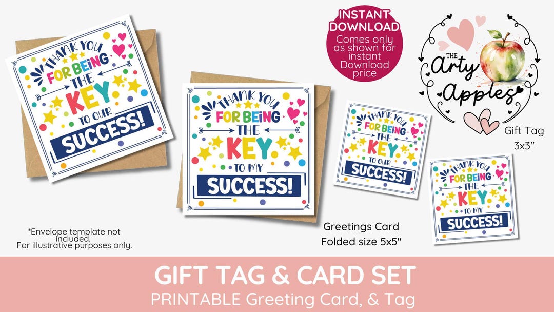 Teacher Appreciation Gift Tag and Card Set (printable) Thanks for Being ...
