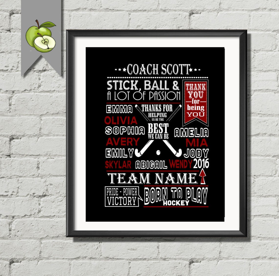 Field Hockey Coach Gift Coach Appreciation Hockey Team Etsy