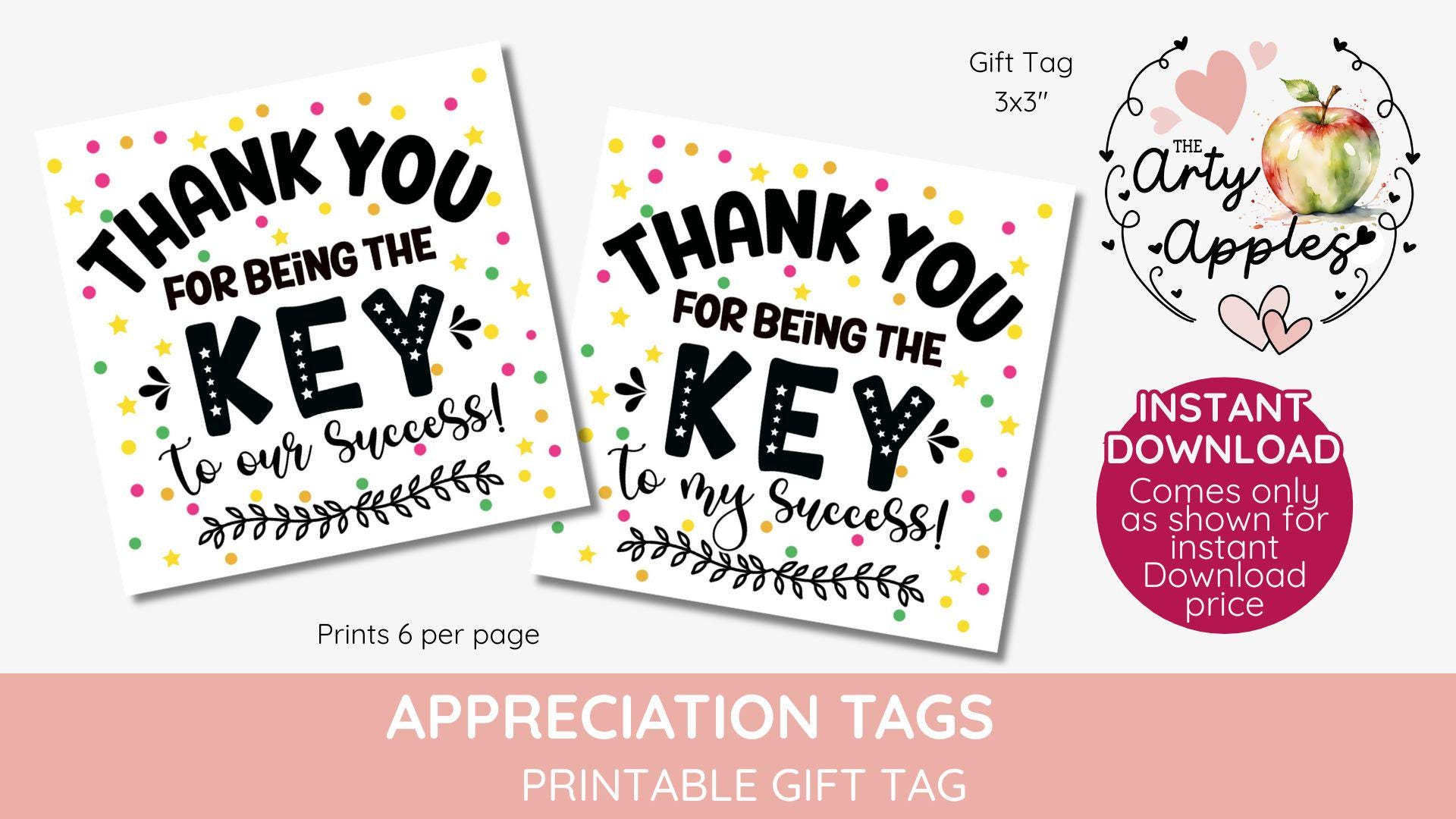 Thanks for Being the KEY to My Success, Appreciation, Successful ...
