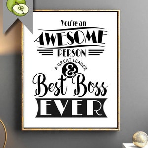 Best Boss Ever Printable Boss Gift Awesome Boss Best Boss - Etsy