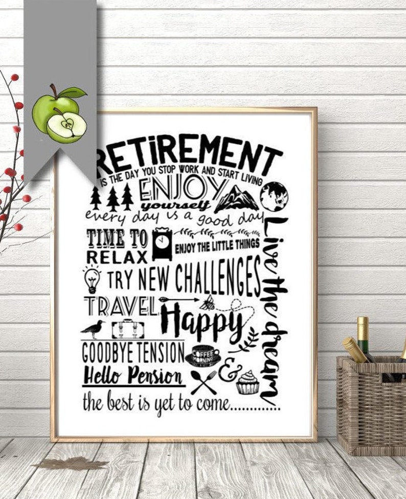 Retirement poster INSTANT DOWNLOAD Retirement Leaving Etsy