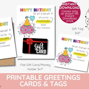 Imprimible de cumpleaños neurodivergente divertido / Tarjeta, etiquetas y soporte de regalo / Regalo digital peculiar para personas con autismo / Regalo para personas con sobreestimulación cerebral SPD