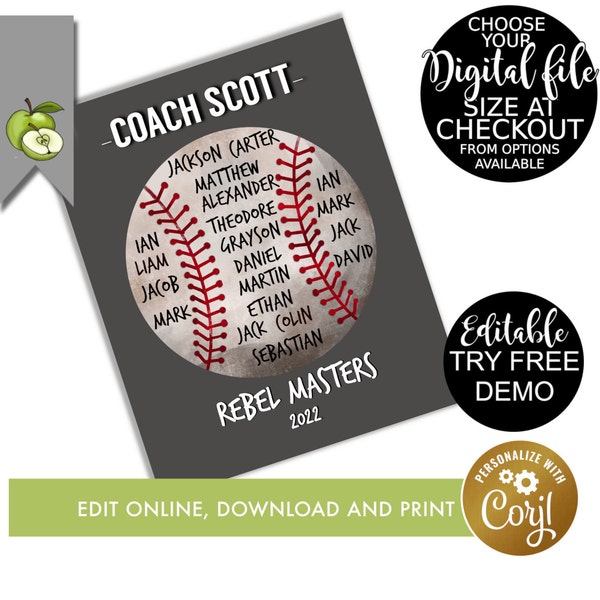Baseball Coach Gift - Etsy