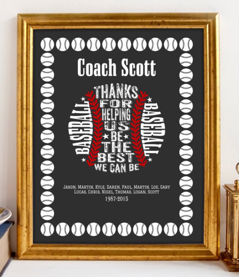 Baseball coach gift Coach Appreciation gift Coach Etsy