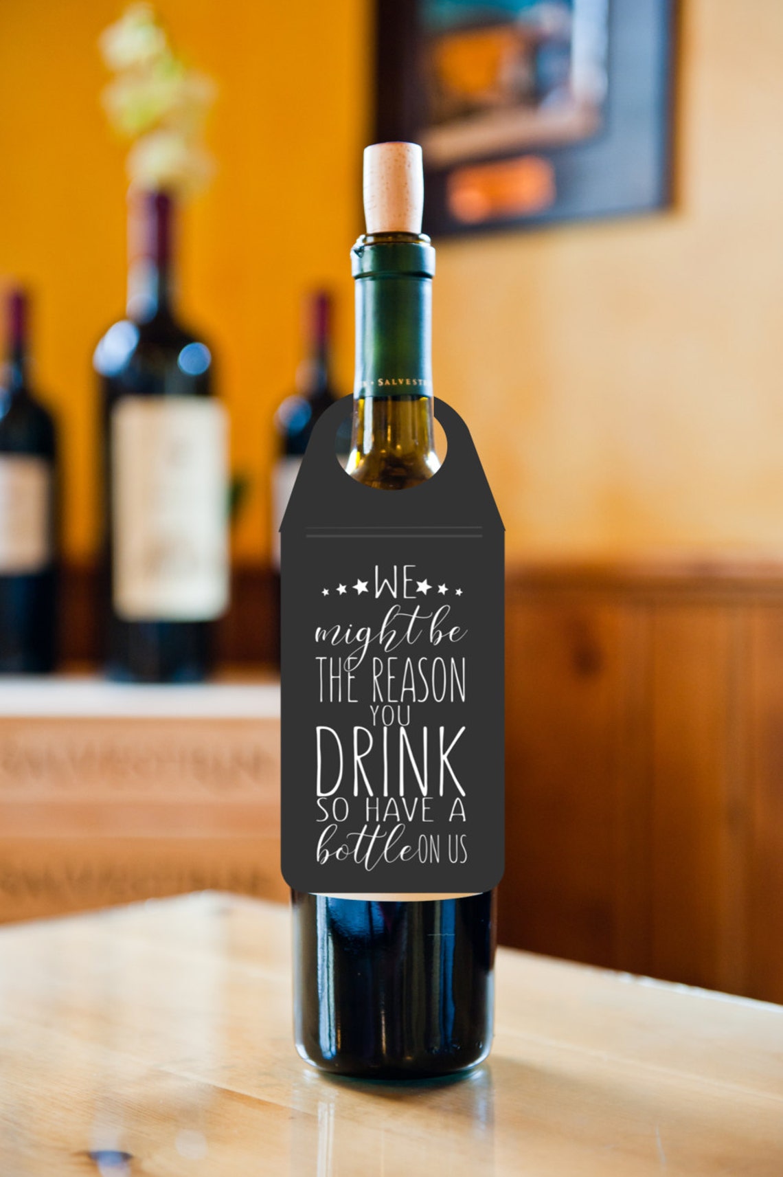 We Might Be the Reason You Drink Wine Bottle Gift Tags Dad Etsy
