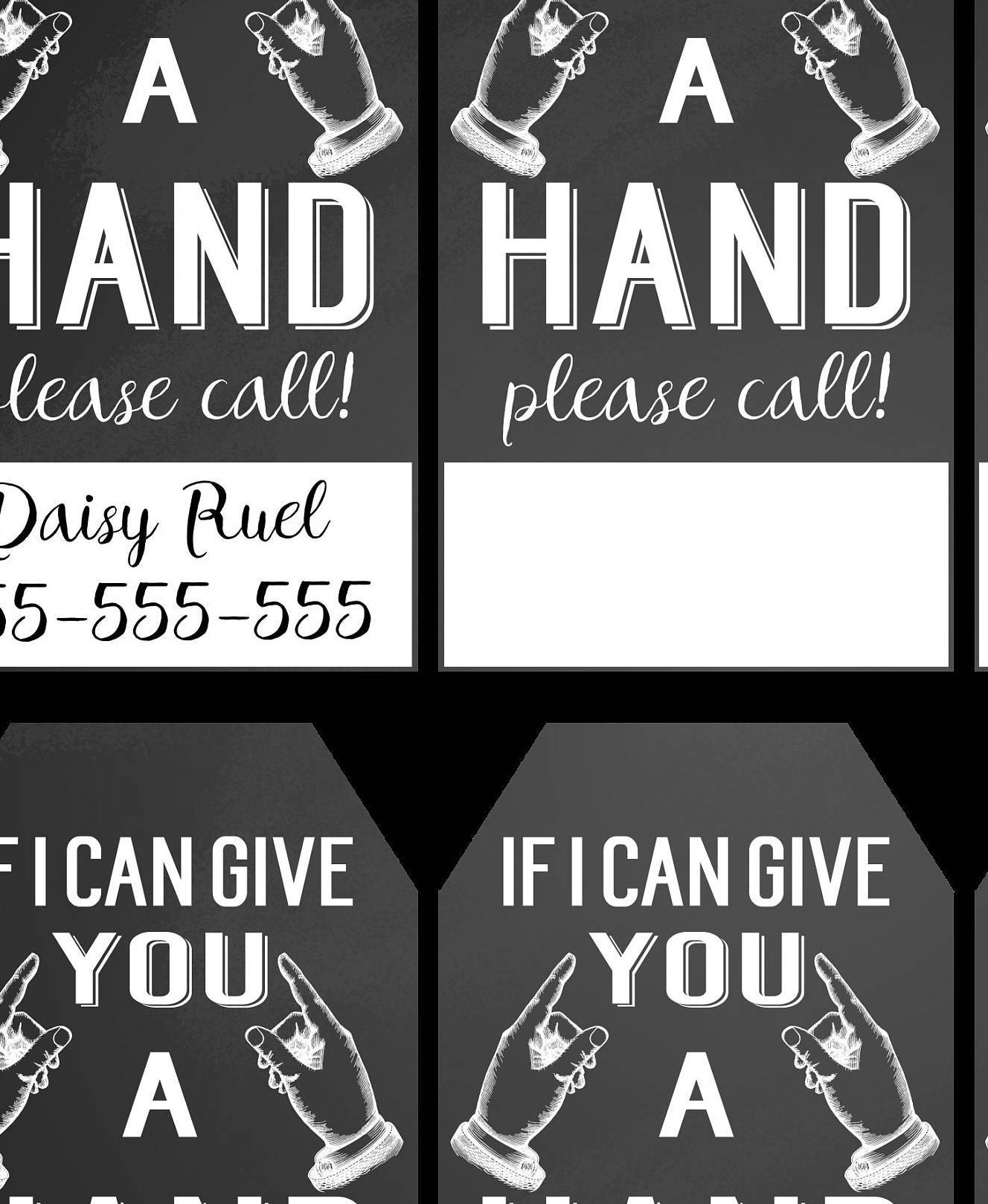 Give a Hand Tag If I Can Give You a Hand Please Call Class Etsy Singapore