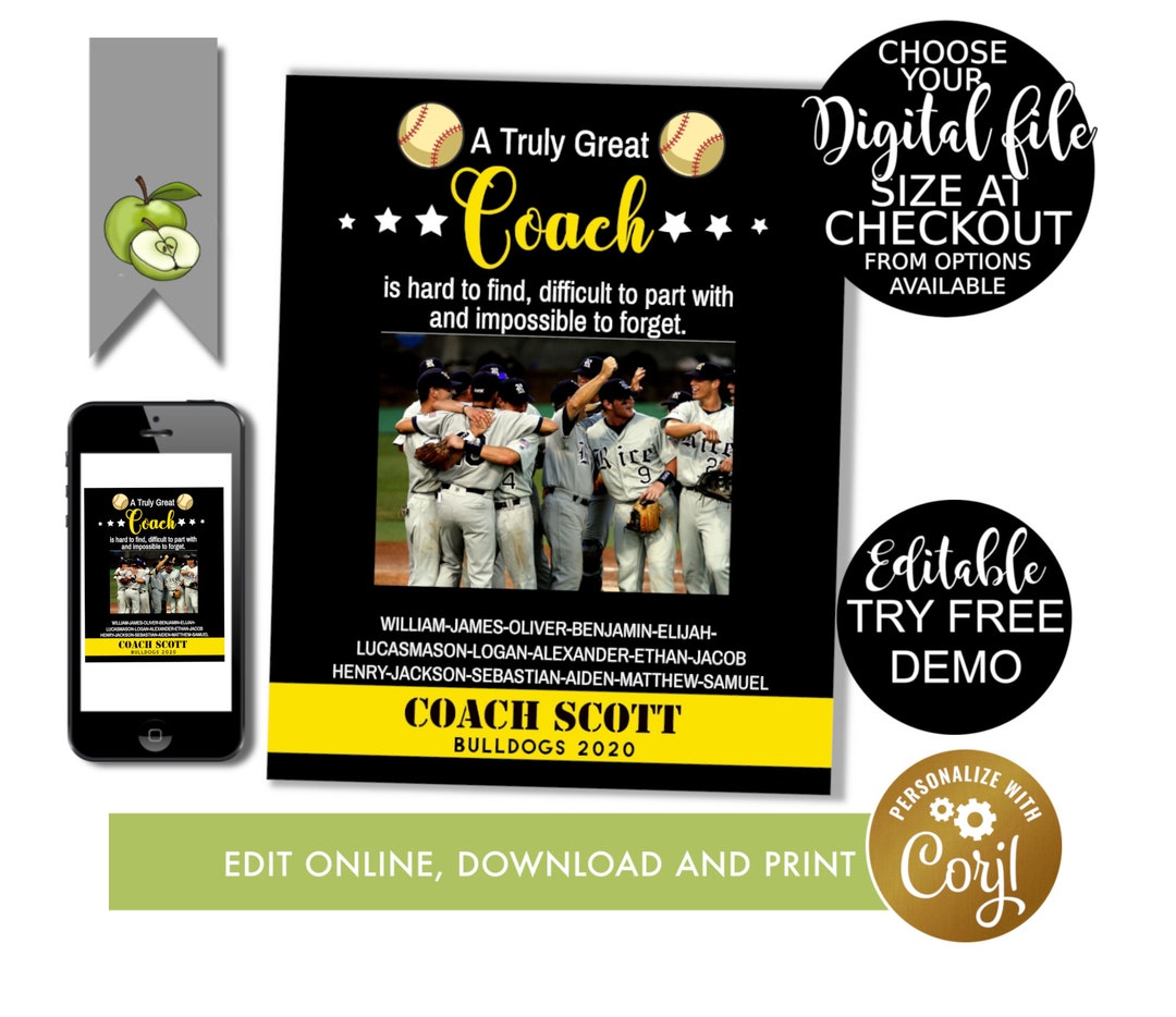 Editable Softball Gift INSTANT DOWNLOAD Softball Printable - Etsy