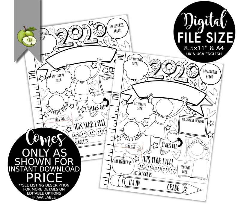 2021 time capsule quarantine colouring sheet USA and UK | Etsy