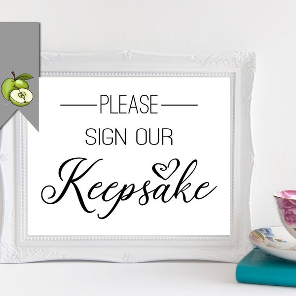 Please sign our Keepsake, Wedding memories box, wedding box, Couples Box, printable, sign our keepsake, wedding guest book, INSTANT DOWNLOAD