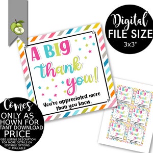 PTO PTA, bedankkaartjes, medewerkers waardering waardering Tags, leraar en vrijwilliger Instant Download afdrukbare PTO PTA schoolpersoneel,