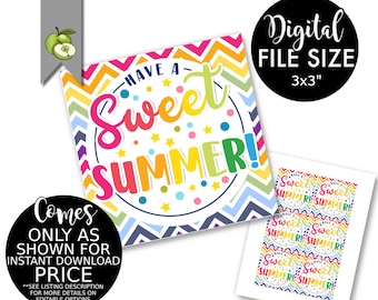 have a sweet summer teacher printable gift tag, sweet treat homemade hamper present appreciation, favor class gift printable, end of year