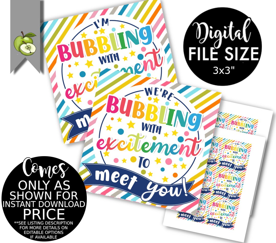 Bubbles Gift Tags We've Been Bubbling With Excitement to Etsy