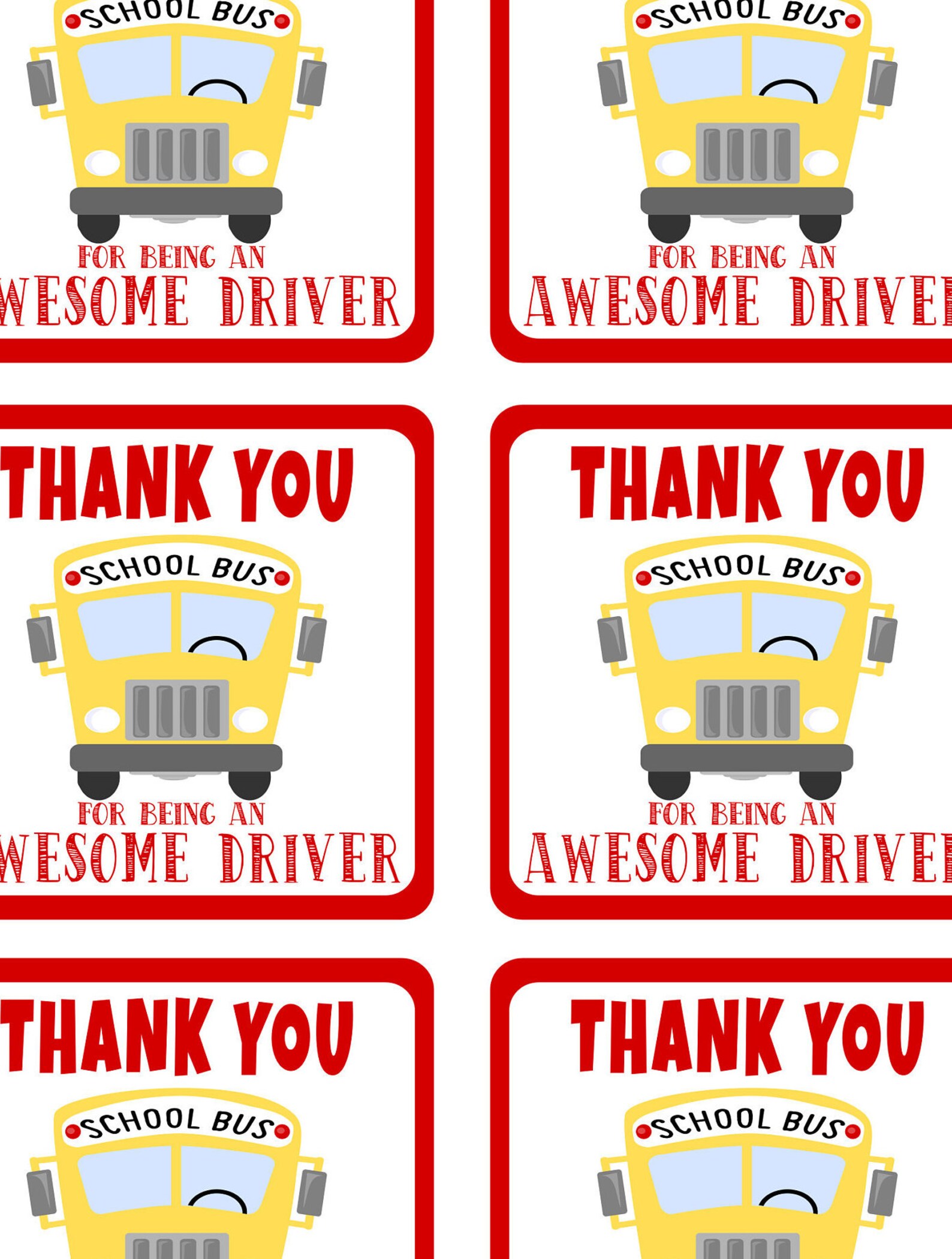 Free bus driver thank you printable - amberqery