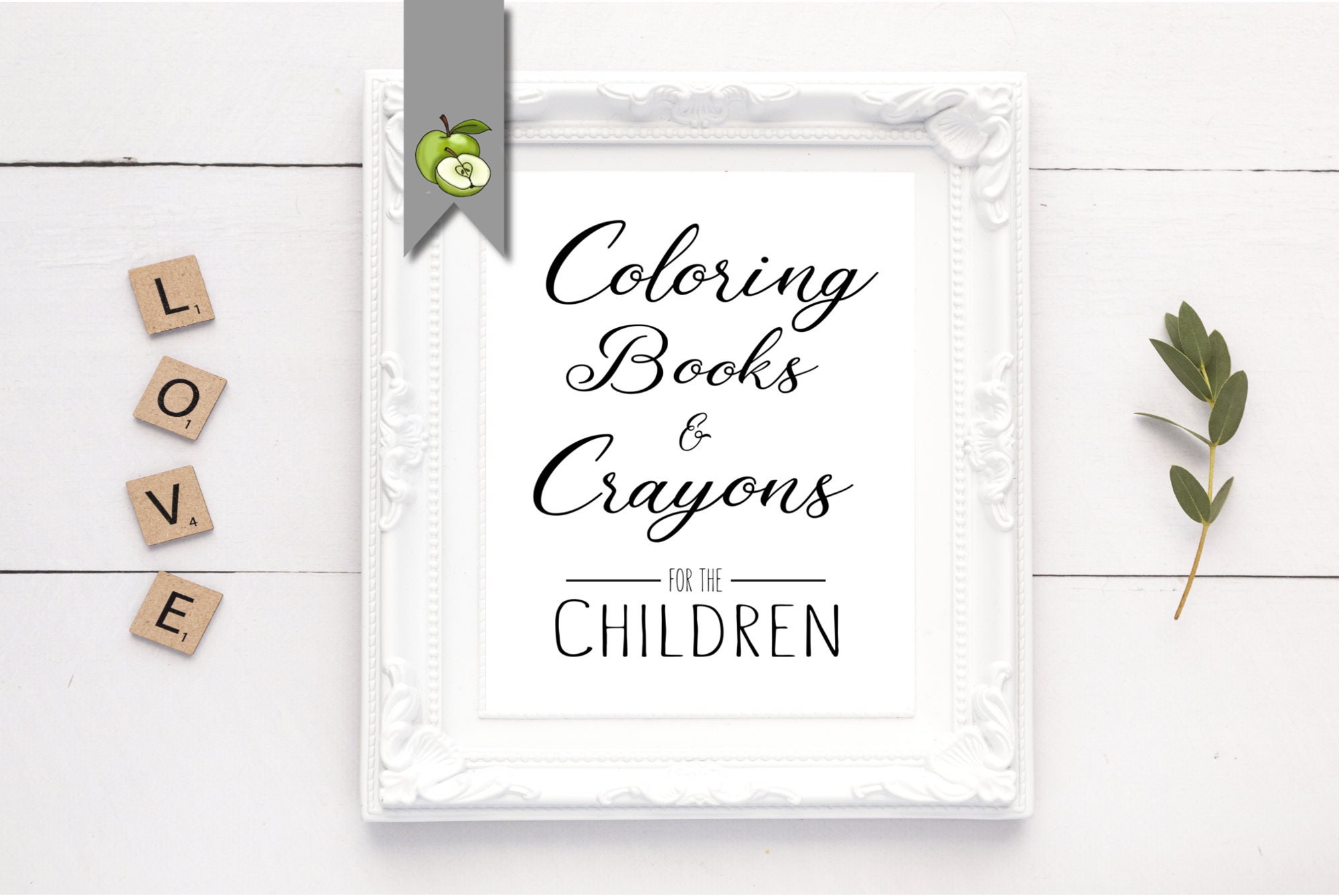Coloring book and Crayons wedding sign Kids table colouring Etsy