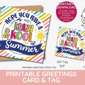Hope you have a krazy & kool Sommer!, Geschenkanhänger für Abschied in die Schule, Geschenkanhänger für Schule, Schulanfang, Schulabschied, Schulanfang, Schulanfang, Schulanfang, Schulanfang, SOFORTIGER DOWNLOAD