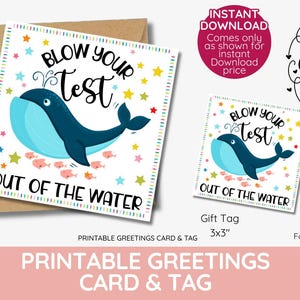 Testez l'étiquette et la carte-cadeau Bubbles, testez vos résultats hors de l'eau ! Souffler des bulles, étiquettes-cadeaux de test, SATS, éloges de l'enseignant, imprimable pour l'enseignant