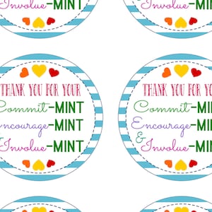 Thank You for Your Commitment Gift Tag, Boss Mint Gift Tag, Volunteer ...