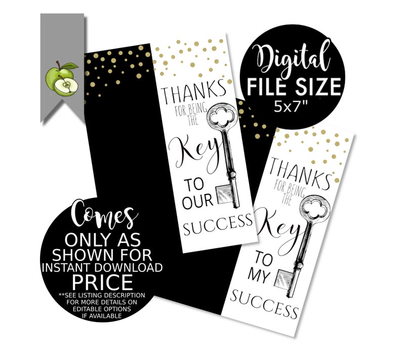 staff successful students volunteer Key to our success key tags best teacher key theme Printable Boss Appreciation key fob card